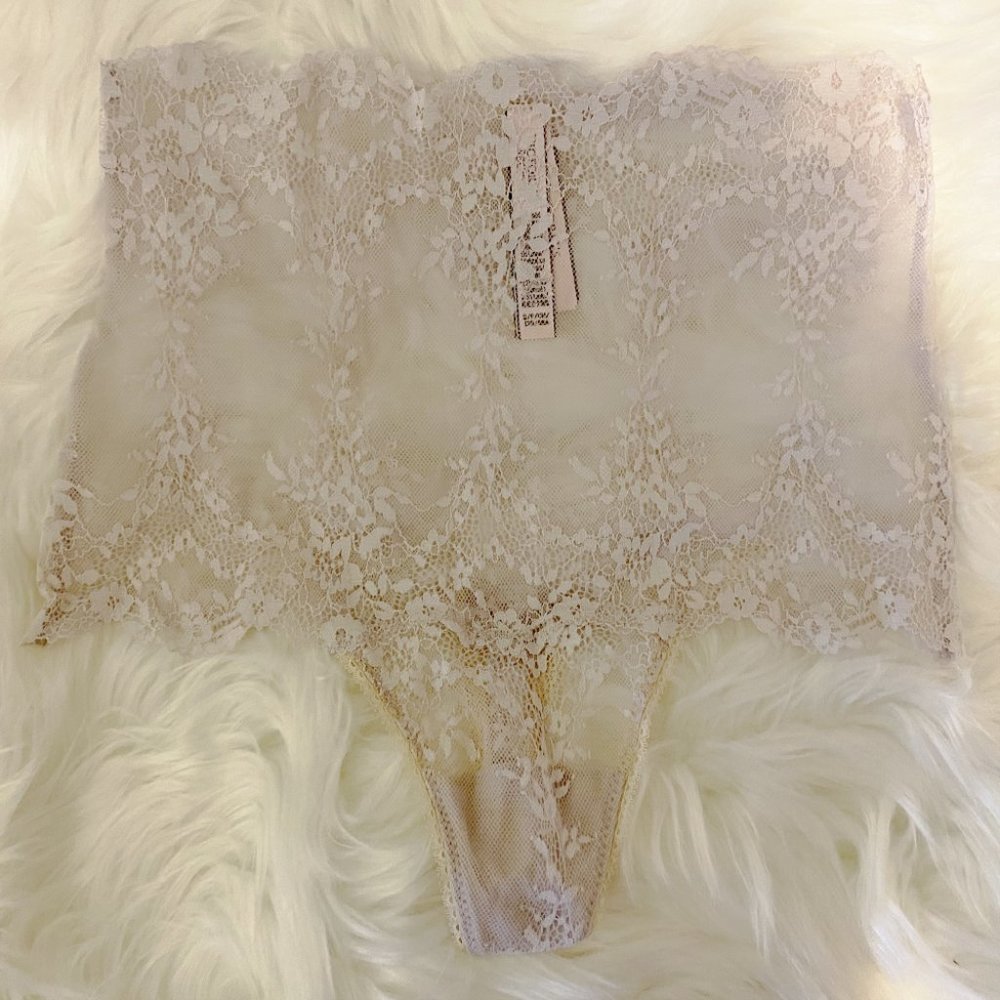 Victoria's Secret High Waisted Lace Thong Lavender Small